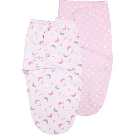 Emmaillotage Bebe,2pcs Sac de Couchage Emmaillotage Bébé,Couverture Emmaillotages Bebe 0-3 Mois 7-14lbs 100% Coton (Rose)