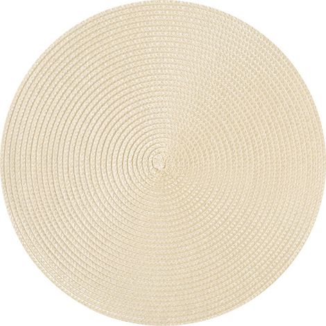 Set aus runden, gewebten Platzsets, 8-teilig, geeignet für Esstische, gewebt, waschbar, rutschfest, 15 Zoll (beige, 8 Stück).