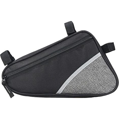 Sacoche triangulaire imperméable grise pour vélo - Sacoche de cadre, sacoche triangulaire pour antivol de vélo, protection contre la pluie - Sacoche de cadre de vélo (1/5)