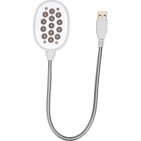 Lampe LED flexible USB à col de cygne, éclairage blanc pour lecture, travail et camping, protection des yeux. (1/5)