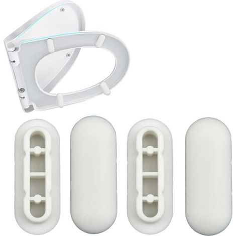 Ensemble de tampons de siège de toilette, pare-chocs de siège de toilette, pare-chocs amortisseurs de bruit, joint de tampon de siège de toilette, tampons de remplacement universels (1/5)