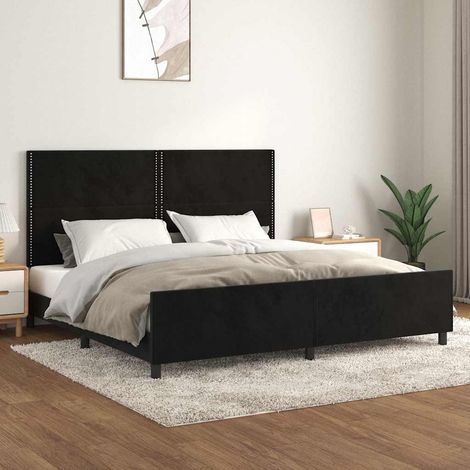 vidaXL Estructura cama sin colchón terciopelo negro 200x200 cm (1/5)