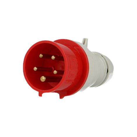 fiche male sur rallonge 3P+N+T 16A IP 67 avec inversion de 2 phases ref: FIC316
