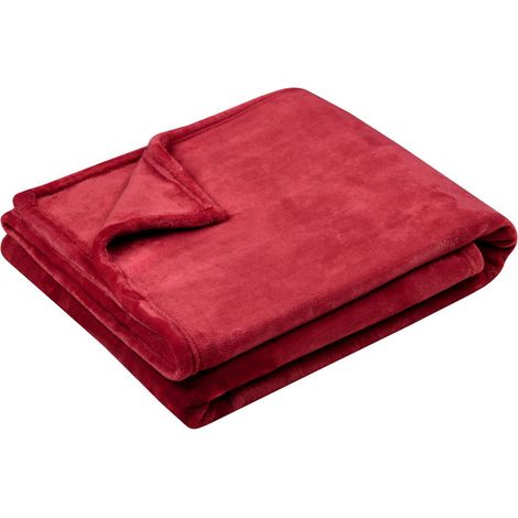 Plaid polaire doudou rouge 130 × 160 cm (1/2)