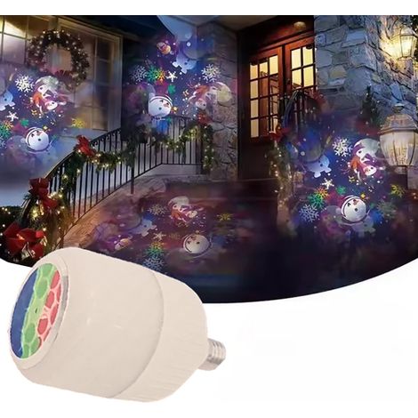 LAMPADA LAMPADINA LED RGB ROTANTE EFFETTO LUCI PROIETTORE E27 BABBO NATALE RENNE (1/5)