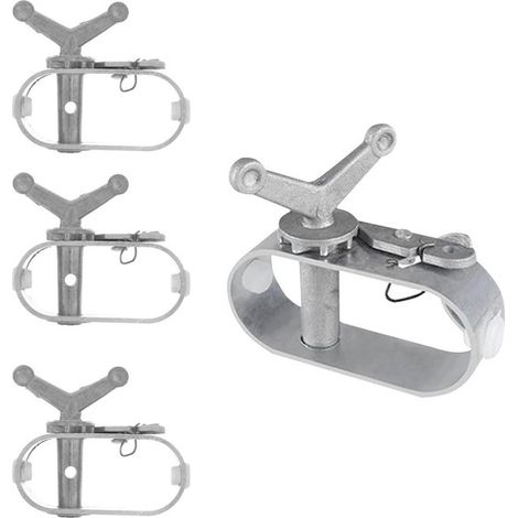 Ganci tendicavo in alluminio per cavi di tensione, ideali per il montaggio di tende. Lega molto robusta. 4 pezzi, colore grigio. (1/5)