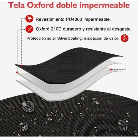 Schutzhülle für Liegestühle oder Sonnenliegen, wasserdicht, winddicht und UV-beständig, aus 210D Oxford-Gewebe. Inklusive Etikett. (1/5)