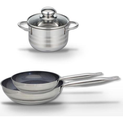 Lot Poêles 24cm et 28cm Elo Profi Therm Platinum avec Faitout 14cm (1/5)