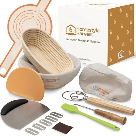 16pcs Ensemble de Paniers de Fermentatio Kits de fabrication de pain outils de fermentation de ptisserie multicolore MOULE A GATEAU (1/4)