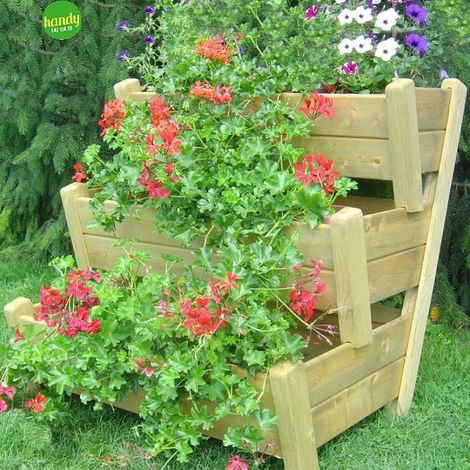 Fioriera tre piani legno skb impregnato 80x90x76 cm
