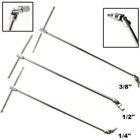 SET 3 CHIAVI MANICO A T CON SNODO SNODABILE MISURA 1/4-1/2-3/8 LUNGHEZZA 445 MM (1/5)