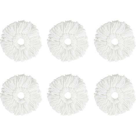 1 Set Seau Et Balai, 2 Compartiments, Microfibre, Rotation 360°, Manche Télescopique, Sols Divers (1/5)