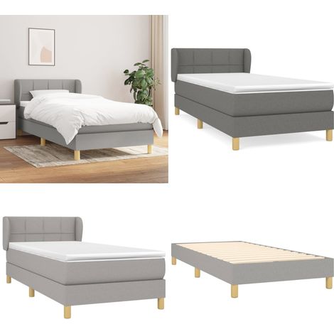 Boxspringbett mit Matratze Hellgrau 80x200 cm Stoff - Boxspringbett - Doppelbett - Bettenrahmen - Lattenrost - Matratze - Home & Living (1/5)