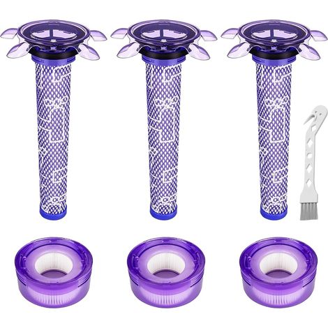 5 Pièces Filtre pour Dyson,Filtres de Rechange pour Aspirateurs Dyson V7 V8 Absolute Animal Motorhead Animal,avec 3 filtres HEPA Post,3 filtres Star Pré,1 brosse de nettoyage,Filtre Remplacez les (1/5)