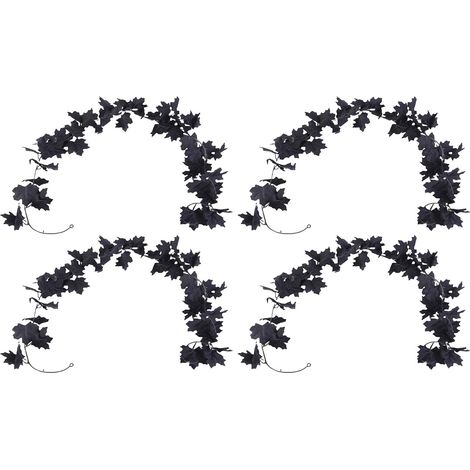 Guirlande de Feuilles d'érable Noires 4 Pièces, 6,6 Pieds, (1/4)