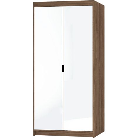 AX LIVING Schrank Spiegel Eiche Lefkas Kleiderschrank Storicos 2T 89,7