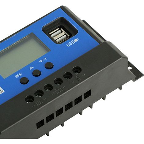 Solarmodul-Regler mit PWM-Stabilität, LCD-Anzeige, einstellbaren Parametern und fotoempfindlichem Regler (12 V/24 V). (1/5)