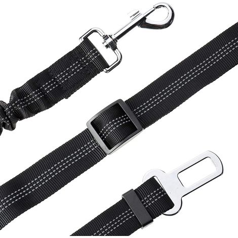 Hundesicherheitsgeschirr, 2er-Set, verstellbar, 25", Schwarz