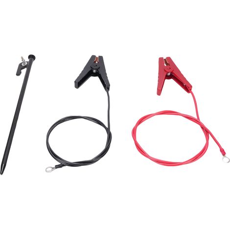Piquet de terre pour fil de clôture électrifiée, raccord avec pince pour générateur de clôture électrique (1/5)