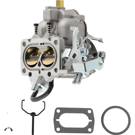 Carburador con estrangulador manual, construcción de aluminio, 14,5 pulgadas de largo, 9,8 pulgadas de ancho, 4,5 pulgadas de alto, compatible con Dodge Chrysler 318 V8.