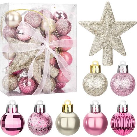 36 verschiedene Weihnachtskugeln Saisonales, dekoratives Hänge Weihnachtskugel Set mit wiederverwendbarer, tragbarer Geschenkverpackung für festl (1/5)