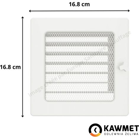 Grille de ventilation avec store 17x17 Classic KAWMET - Couleur Blanc