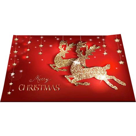 Tapis De Noël - Pour Porte D Entrée Intérieure Et Extérieure - Imprimé Festif - Lavable En Machine - 45 X 75 Cm - 1 Pièce (1/5)
