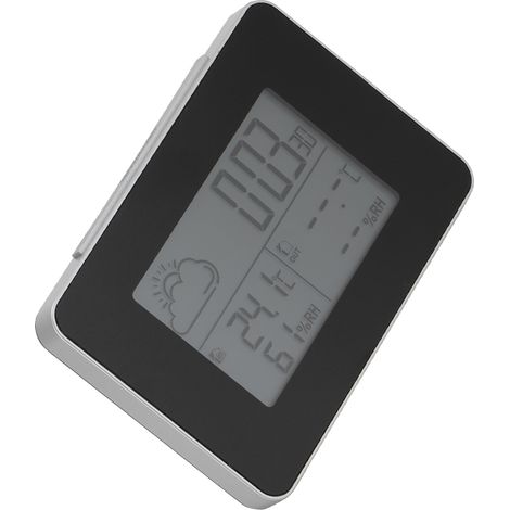 Réveil numérique LCD avec capteur sans fil hygromètre thermomètre pour bureau maison noir