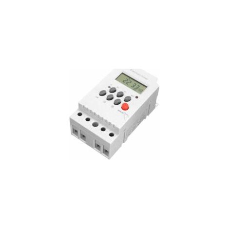 Timer digitale programmabile AC 220V 25A per montaggio su guida DIN, interruttore orario elettronico con display LCD e orologio - Crezuo