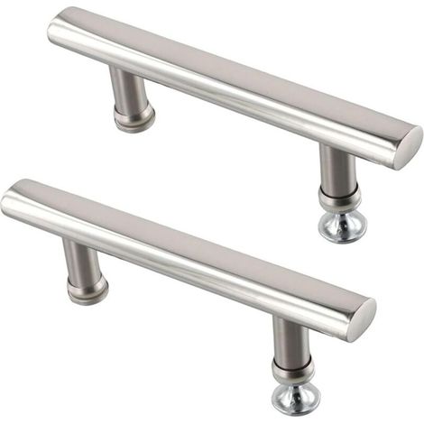 Lntyq Lot de 2 poignées de porte de douche en acier inoxydable chromé, 145mm, pour salle de bain et cuisine