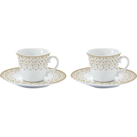 Geschenkset 2 Kaffeetassen 8 cl + Untertassen - Festlich - Easy Life