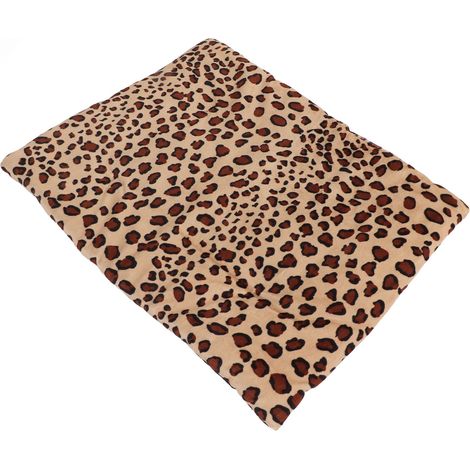 Coussin chauffant lavable, pliable, 3 températures réglables, chargement USB, motif léopard, pour chat et chien. (1/5)