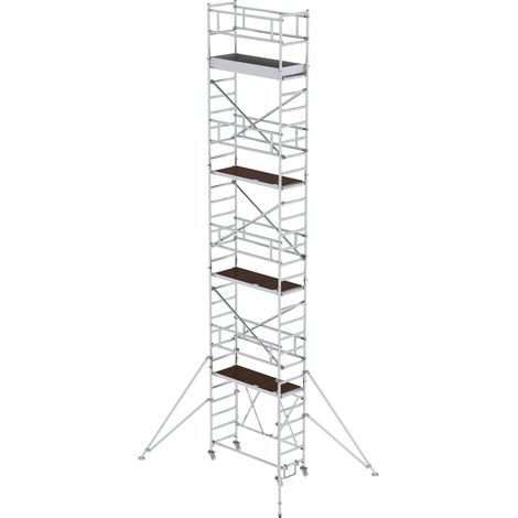 Günzburger Steigtechnik Echafaudage pliant 0,75 x 1,8 m avec stabilisateur Hauteur de plate-forme 7,8 m - 115179 (1/3)