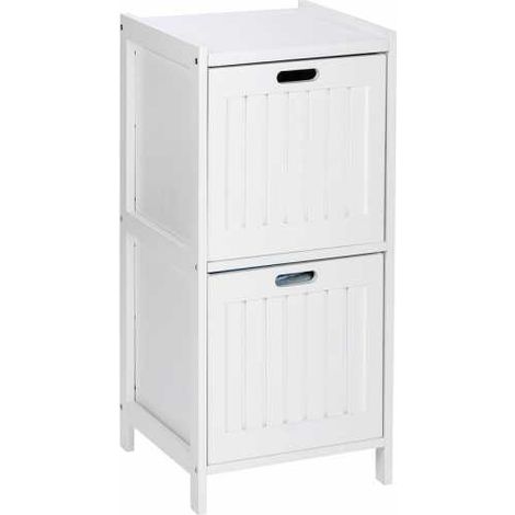 Etagère de salle de bain 2 tiroirs en bois OLSO (1/5)