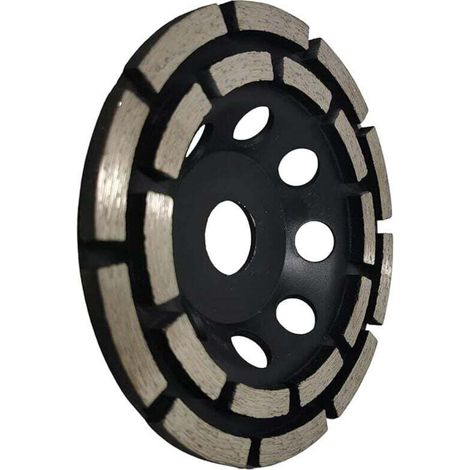 Diamant-Schleifscheibe, 125 mm x 22,23 mm, zweireihig, zum Schleifen von Estrich, Betonplatten, Fliesen und Fliesenkleber. – Crezuo