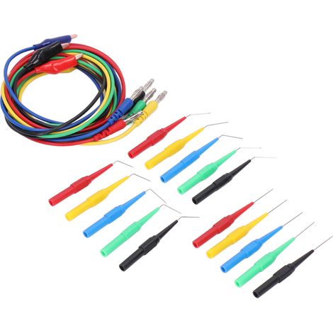 Kit de fils de test avec fiches banane 4mm, pinces nickelées et pointes de rétrospection pour multimètre JT8005 (1/5)