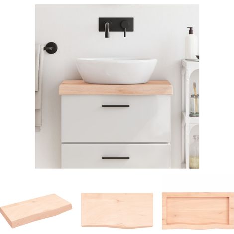 The Living Store Waschtischplatte 60x30x(2-6) cm Massivholz Unbehandelt -  Arbeitsplatten (1/5)
