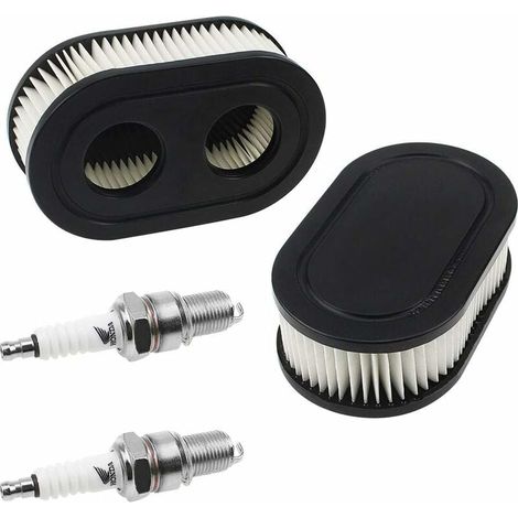 Filtre à Air Briggs & Stratton 798452 et 5432 - Pièces de Moteur pour Tondeuse à Gazon 593260 avec 2 Bougies d'Allumage (1/5)