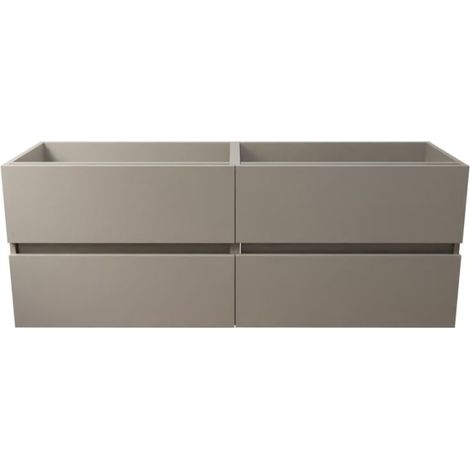 Caisson de salle de bain ROSALY INOX - 140 cm- Gris- Plan vasque en (1/5)