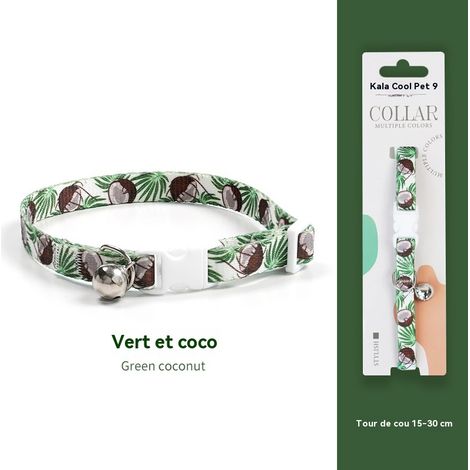 Collier pour chat avec clochette - Sécurité anti-étranglement - Couleurs tendance - Convient aux chats ayant un tour de cou de 15 à 30 cm