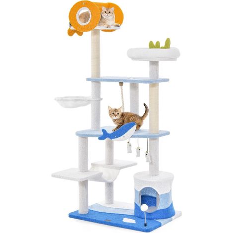 Tall Large Cat Tree Tower Multi-level Cat Activity Center w/ Spring Ball (1/5)