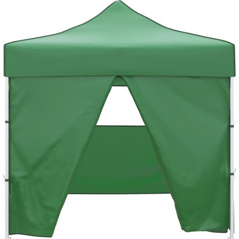 Tente de réception pliable, Pavillon, Pergola, Tente de jardin, verte 3 x 3 m avec 4 parois OIB7930E (1/4)