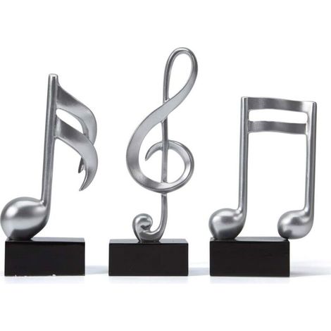 Escultura moderna de nota musical blanca, figura decorativa para mesa, regalo para amantes de la música y coleccionistas - Crezuo
