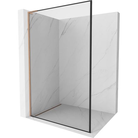 Mexen Kioto L paroi de douche Walk-in 60 x 200 cm, motif noir, laiton brossé - 800-060-103-65-70 (1/5)