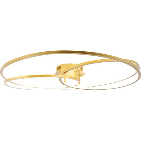 Deckenleuchte Gold 78 cm inkl. LED 3 Stufen dimmbar - Rowin