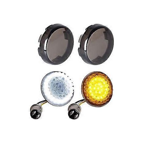 4-teiliges Set getönter LED-Frontblinker für Motorräder (1157) für Dyna, Road und Street Glid (1/5)
