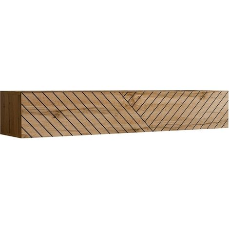 Mobile TV sospeso – Rovere Wotan – Finitura porta effetto rovere fresato – 180 cm – Collezione SWITCH
