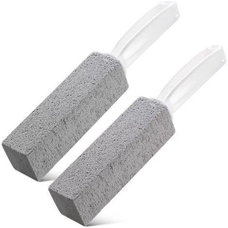 Pair Lntyq Lot de 2 nettoyeurs de toilettes avec poignée ergonomique pour cuvette de toilettes, pierre ponce pour nettoyer les toilettes et éliminer les taches d'eau dure pour toilettes, piscine, sall (1/4)