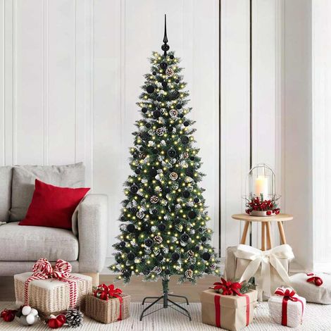 Künstlicher Weihnachtsbaum mit 300 LEDs mit Ständer Grün 180 cm