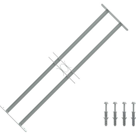 Window grilles 700-1050 mm Galvanized Steel Silver vidaXL